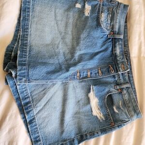 Distressed Denim Shorts